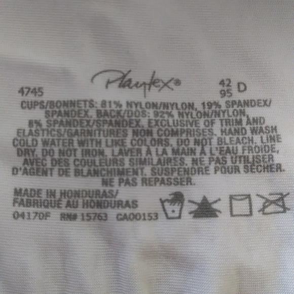 Playtex 18-Hour Wireless Bra 42D White Style 4745 - Picture 2 of 16